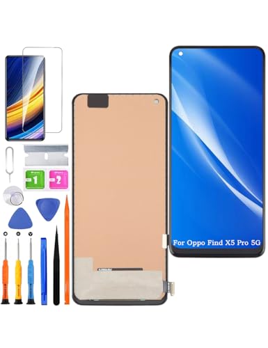 HLYGZX Ersatz Display für Oppo Find X5 Pro 5G LCD Bildschirm TFT, CPH2305 Display Bildschirm Touch Digitizer Assembly Reparaturteile Kit(Ohne Fingerabdruck, Not Curved Screen) von HLYGZX