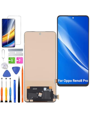 HLYGZX Ersatz Display für Oppo Reno 8 Pro 5G LCD Bildschirm TFT, CPH2357 Display Bildschirm Touch Digitizer Assembly Reparaturteile Kit(Ohne Fingerabdruck, Not Curved Screen) von HLYGZX