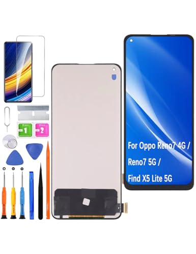 HLYGZX Ersatz Display für Oppo Reno7 4G / 5G LCD Bildschirm incell, für Oppo Reno 7 4G / 5G / Find X5 Lite 5G Display Bildschirm Touch Digitizer Assembly Reparaturteile Kit(Ohne Fingerabdruck) von HLYGZX
