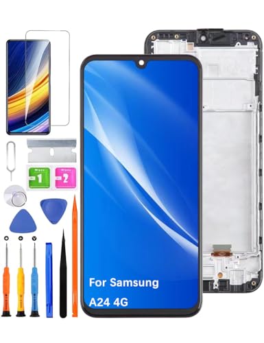 HLYGZX Ersatz Display für Samsung Galaxy A24 4G LCD-Bildschirm TFT, A245F A245M A245N Bildschirm LCD Display Touch Digitizer Assembly Reparaturteile Kit(Schwarz mit Rahmen) von HLYGZX