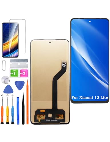 HLYGZX Ersatz Display für Xiaomi 12 Lite LCD Bildschirm TFT, 2203129G Display Bildschirm Touch Digitizer Assembly Reparaturteile Kit(Ohne Fingerabdruck) von HLYGZX
