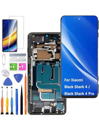 HLYGZX Ersatz Display für Xiaomi Black Shark 4 LCD Bildschirm TFT, für Xiaomi Black Shark 4 Pro Display Bildschirm Touch Digitizer Assembly Reparaturteile Kit(Schwarz mit Rahmen) von HLYGZX