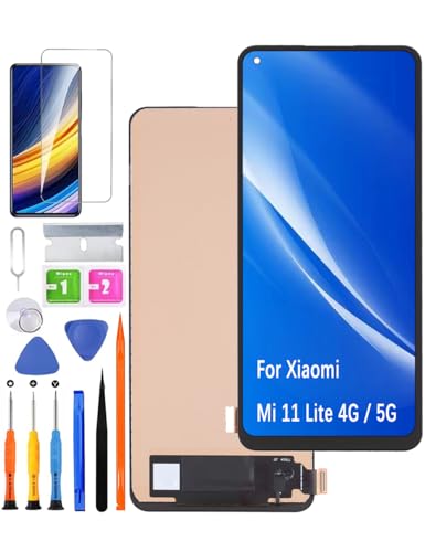 HLYGZX Ersatz Display für Xiaomi Mi 11 Lite 4G / 5G LCD-Bildschirm TFT, für Xiaomi Mi 11 Lite NE 5G Bildschirm LCD Display Touch Digitizer Assembly Reparaturteile Kit von HLYGZX
