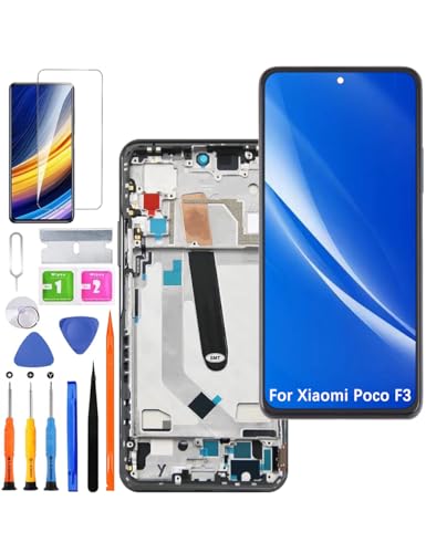 HLYGZX Ersatz Display für Xiaomi Poco F3 LCD Bildschirm TFT, M2012K11AG Display Bildschirm Touch Digitizer Assembly Reparaturteile Kit(Schwarz mit Rahmen) von HLYGZX