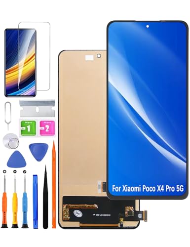 HLYGZX Ersatz Display für Xiaomi Poco X4 Pro 5G LCD-Bildschirm TFT, 2201116PG Bildschirm LCD Display Touch Digitizer Assembly Reparaturteile Kit von HLYGZX