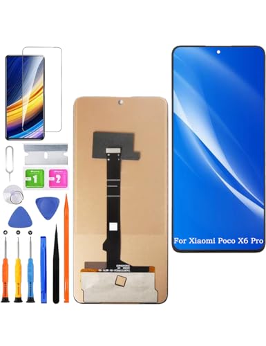 HLYGZX Ersatz Display für Xiaomi Poco X6 Pro 5G LCD Bildschirm TFT, 2311DRK48G 2311DRK48I Display Bildschirm Touch Digitizer Assembly Reparaturteile Kit(Ohne Fingerabdruck) von HLYGZX