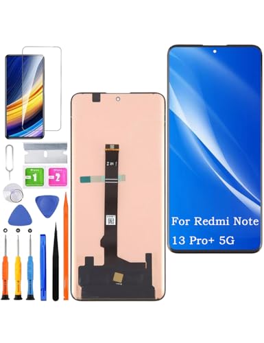 HLYGZX Ersatz Display für Xiaomi Redmi Note 13 Pro+ LCD Bildschirm TFT, 23090RA98C 23090RA98G Display Bildschirm Touch Digitizer Assembly Reparaturteile Kit(Ohne Fingerabdruck,Not Curved Screen) von HLYGZX