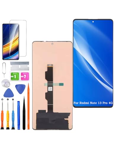 HLYGZX Ersatz Display für Xiaomi Redmi Note 13 Pro 4G LCD Bildschirm TFT, 23117RA68G 2312FPCA6G Display Bildschirm Touch Digitizer Assembly Reparaturteile Kit(Ohne Fingerabdruck) von HLYGZX