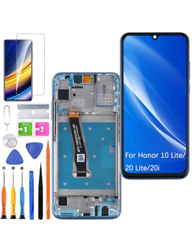HLYGZX Ersatz Display für Honor 10 Lite / 20 Lite LCD Bildschirm, für Honor 20i Display Bildschirm Touch Digitizer Assembly Reparaturteile Kit(Blue mit Rahmen) von HLYGZX