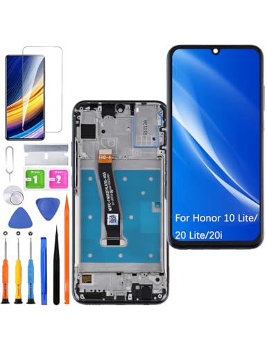 HLYGZX Ersatz Display für Honor 10 Lite / 20 Lite LCD Bildschirm, für Honor 20i Display Bildschirm Touch Digitizer Assembly Reparaturteile Kit(Schwarz mit Rahmen) von HLYGZX