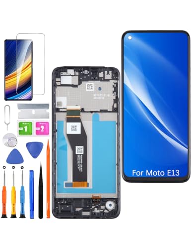HLYGZX Ersatz Display für Motorola Moto E13 LCD Bildschirm, XT2345 Display Bildschirm Touch Digitizer Assembly Reparaturteile Kit(Schwarz mit Rahmen) von HLYGZX