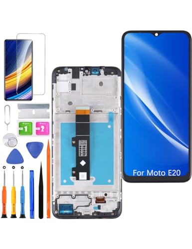 HLYGZX Ersatz Display für Motorola Moto E20 LCD Bildschirm, XT2155 Display Bildschirm Touch Digitizer Assembly Reparaturteile Kit(Schwarz mit Rahmen) von HLYGZX