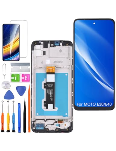 HLYGZX Ersatz Display für Motorola Moto E30 / E40 LCD Bildschirm, XT2159 XT2158 Display Bildschirm Touch Digitizer Assembly Reparaturteile Kit(Schwarz mit Rahmen) von HLYGZX