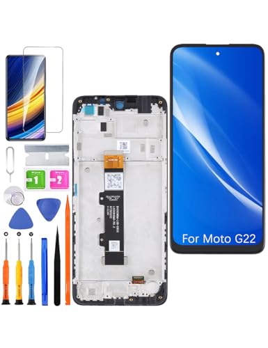 HLYGZX Ersatz Display für Motorola Moto G22 LCD Bildschirm, XT2231 Display Bildschirm Touch Digitizer Assembly Reparaturteile Kit(Schwarz mit Rahmen) von HLYGZX