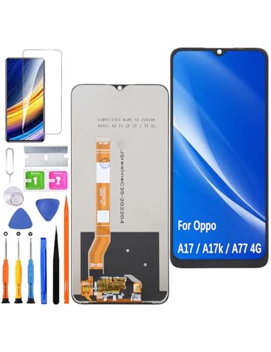 HLYGZX Ersatz Display für Oppo A17 / A17k / A77 4G LCD Bildschirm, CPH2477 CPH2471 CPH2385 Display Bildschirm Touch Digitizer Assembly Reparaturteile Kit von HLYGZX