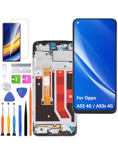 HLYGZX Ersatz Display für Oppo A53 4G / A53s 4G LCD Bildschirm, für Oppo A32 Display Bildschirm Touch Digitizer Assembly Reparaturteile Kit(Schwarz mit Rahmen) von HLYGZX