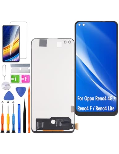 HLYGZX Ersatz Display für Oppo Reno4 4G/Reno4 F LCD Bildschirm, für Oppo Reno4 Lite Display Bildschirm Touch Digitizer Assembly Reparaturteile Kit(Ohne Fingerabdruck) von HLYGZX