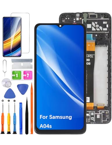 HLYGZX Ersatz Original Display für Samsung Galaxy A04s LCD-Bildschirm, A047F A047F/DS A047F/DSN A047M Bildschirm LCD Display Touch Digitizer Assembly Reparaturteile Kit(Schwarz mit Rahmen) von HLYGZX