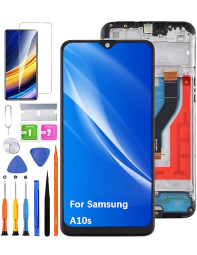 HLYGZX Ersatz Display für Samsung Galaxy A10s LCD-Bildschirm, A107F A107M Bildschirm LCD Display Touch Digitizer Assembly Reparaturteile Kit(Schwarz mit Rahmen) von HLYGZX