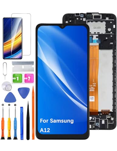HLYGZX Ersatz Display für Samsung Galaxy A12 LCD-Bildschirm, A125F A125M A125U A125N A125W Bildschirm LCD Display Touch Digitizer Assembly Reparaturteile Kit(Schwarz mit Rahmen) von HLYGZX