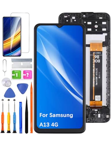 HLYGZX Ersatz Display für Samsung Galaxy A13 4G LCD-Bildschirm, A135F A135M A135U Bildschirm LCD Display Touch Digitizer Assembly Reparaturteile Kit(Schwarz mit Rahmen) von HLYGZX