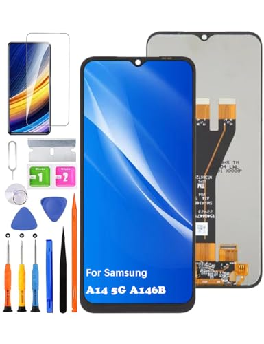 HLYGZX Ersatz Original Display für Samsung Galaxy A14 5G LCD-Bildschirm, A146B A146M Bildschirm LCD Display Touch Digitizer Assembly Reparaturteile Kit von HLYGZX