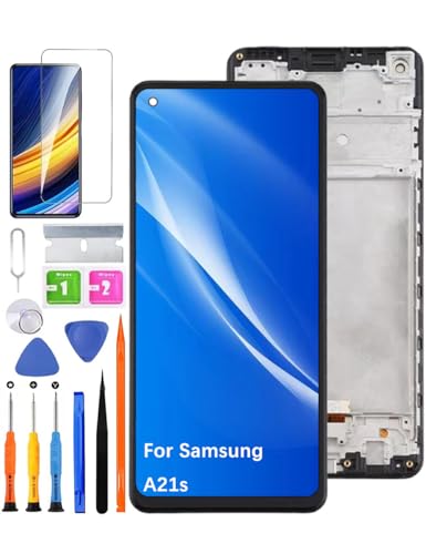 HLYGZX Ersatz Display für Samsung Galaxy A21s LCD-Bildschirm, A217F A217M A217N Bildschirm LCD Display Touch Digitizer Assembly Reparaturteile Kit(Schwarz mit Rahmen) von HLYGZX