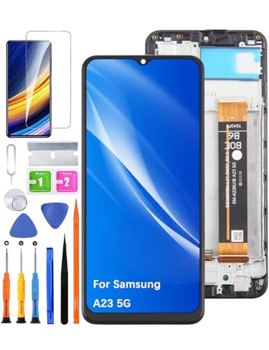 HLYGZX Ersatz Display für Samsung Galaxy A23 5G LCD-Bildschirm, A236U A236B A236E Bildschirm LCD Display Touch Digitizer Assembly Reparaturteile Kit(Schwarz mit Rahmen) von HLYGZX