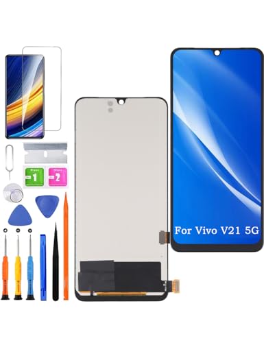 HLYGZX Ersatz Display für Vivo V21 5G LCD Bildschirm, V2050 Display Bildschirm Touch Digitizer Assembly Reparaturteile Kit von HLYGZX