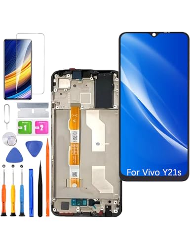 HLYGZX Ersatz Display für Vivo Y21s LCD Bildschirm, V2110 Display Bildschirm Touch Digitizer Assembly Reparaturteile Kit(Schwarz mit Rahmen) von HLYGZX