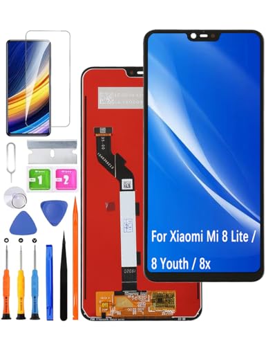 HLYGZX Ersatz Display für Xiaomi Mi 8 Lite / 8 Youth / 8X LCD-Bildschirm, M1808D2TG Bildschirm LCD Display Touch Digitizer Assembly Reparaturteile Kit von HLYGZX