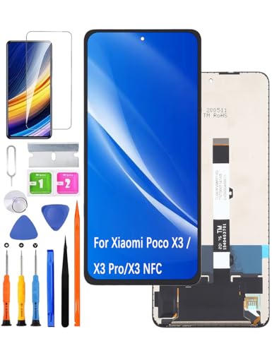 HLYGZX Ersatz Display für Xiaomi Poco X3 LCD-Bildschirm, für Xiaomi Poco X3 Pro / X3 NFC Bildschirm LCD Display Touch Digitizer Assembly Reparaturteile Kit von HLYGZX