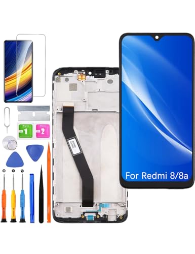 HLYGZX Ersatz Display für Xiaomi Redmi 8 / 8a LCD Bildschirm, M1810F6LG M1810F6LH M1810F6LI Display Bildschirm Touch Digitizer Assembly Reparaturteile Kit(Schwarz mit Rahmen) von HLYGZX