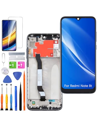 HLYGZX Ersatz Display für Xiaomi Redmi Note 8t LCD Bildschirm, M1908C3XG Display Bildschirm Touch Digitizer Assembly Reparaturteile Kit(Schwarz mit Rahmen) von HLYGZX