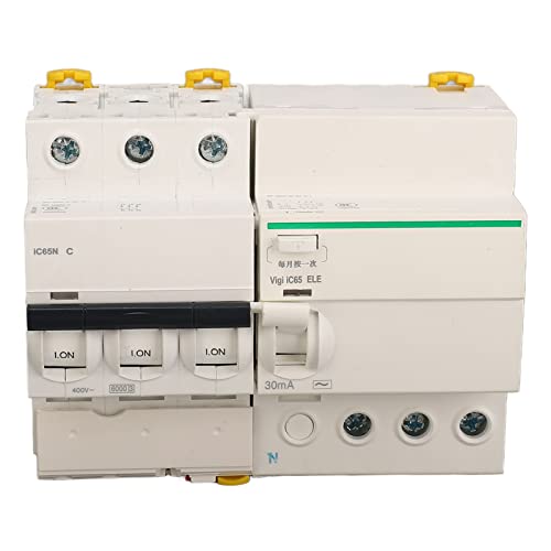 Stromschutzschalter, sicherer AC 400 V PA66 Shell-Leckageschutz-Luftschalter for die Stromverteilung (Farbe: 6 A) interruptor automático (Color : 40a) von HMCOCOOFM