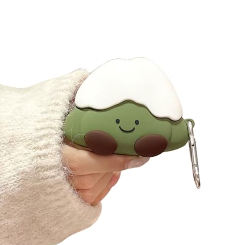 Super süße Happy Happy Green Matcha Kopfhörer-Hülle für AirPods 1/2, schöne stilvolle weiche Silikon sitzende Matcha Baby AirPods 1/2 Abdeckung Schutz Ohrhörer Schutzhülle von HMELUNE