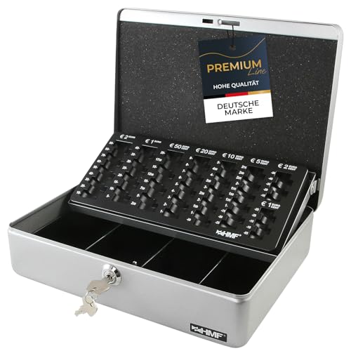 HMF 10015-09 Geldkassette abschließbar mit Münzzählbrett | 30 x 24 x 9 cm | Silber HMF 10015-09 Geldkassette abschließbar mit Münzzählbrett | 30 x 24 x 9 cm | Silber von HMF