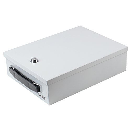 HMF 140-07 Abschließbare Dokumentenkassette | DIN A5 | 27 x 20,5 x 8 cm | Lichtgrau von HMF