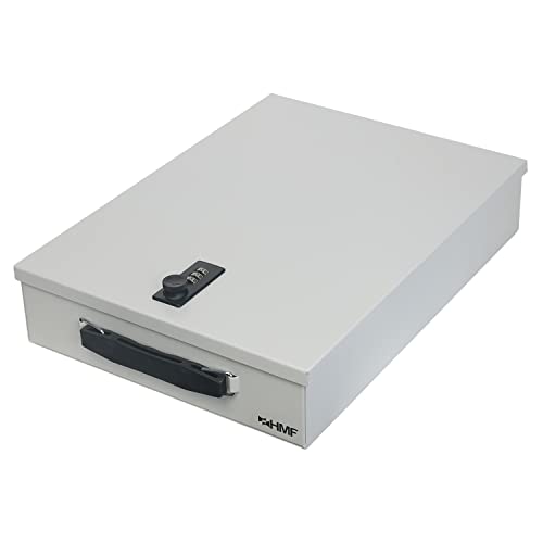 HMF 1413-07 Abschließbare Dokumentenkassette mit Zahlenschloss | DIN A4 | Lichtgrau von HMF