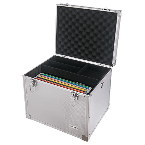 HMF 14812-02 Hängeregister Box, Alukoffer für DIN A4 Hängemappen | 41 x 33 x 36 cm von HMF