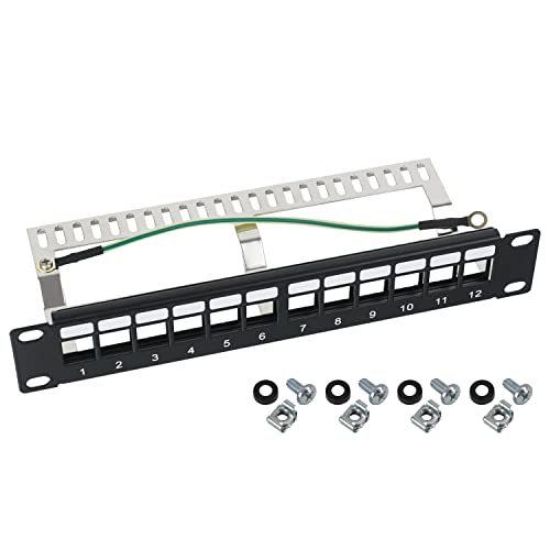 HMF 63346-02 STP Keystone-Patchpanel für Serverschrank | 10 Zoll | 1 HE | 12 Ports RJ45 Geschirmt | Schwarz HMF 63346-02 STP Keystone-Patchpanel für Serverschrank | 10 Zoll | 1 HE | 12 Ports RJ45 Geschirmt | Schwarz von HMF