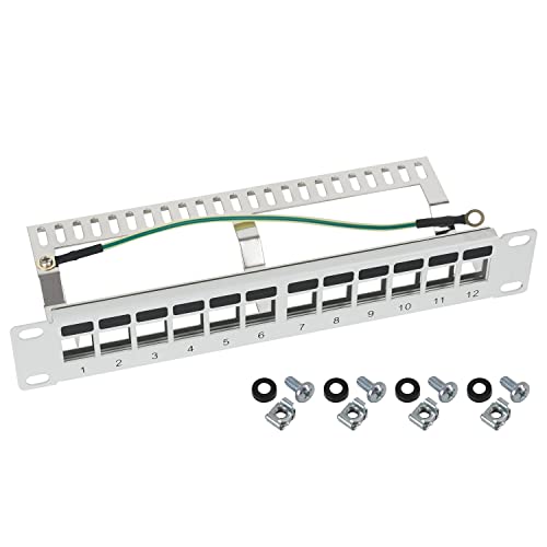 HMF 63346-07 STP Keystone-Patchpanel für Serverschrank | 10 Zoll | 1 HE | 12 Ports RJ45 Geschirmt | Lichtgrau HMF 63346-07 STP Keystone-Patchpanel für Serverschrank | 10 Zoll | 1 HE | 12 Ports RJ45 Geschirmt | Lichtgrau von HMF
