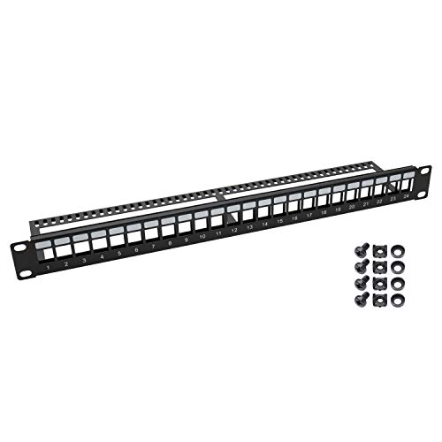 HMF 66445-02 UTP Keystone-Patchpanel für Serverschrank | 19 Zoll | 1 HE | 24 Ports RJ45 | Schwarz HMF 66445-02 UTP Keystone-Patchpanel für Serverschrank | 19 Zoll | 1 HE | 24 Ports RJ45 | Schwarz von HMF