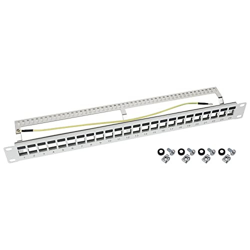 HMF 66446-07 STP Keystone-Patchpanel für Serverschrank | 19 Zoll | 1 HE | 24 Ports RJ45 Geschirmt | Lichtgrau HMF 66446-07 STP Keystone-Patchpanel für Serverschrank | 19 Zoll | 1 HE | 24 Ports RJ45 Geschirmt | Lichtgrau von HMF