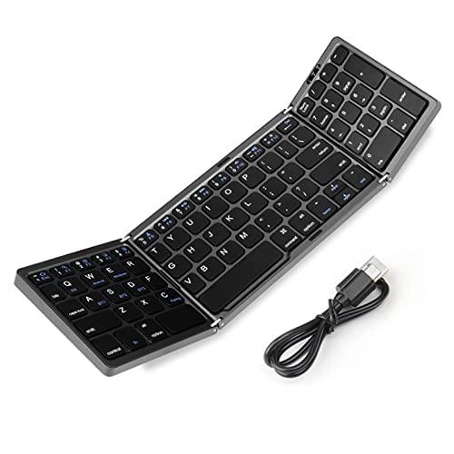 HMHAMA Magnetische faltbare Bluetooth-Tastatur, ultradünn, energiesparend, Mini-Taschengröße, BT 5.1, kabellose Tastatur mit Ziffernblock für iOS/Android/Windows/PC/Tablet von HMHAMA