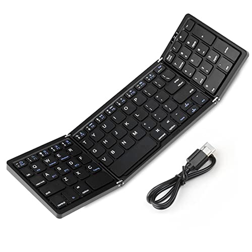 HMHAMA Magnetische faltbare Bluetooth-Tastatur, ultradünn, energiesparend, Mini-Taschengröße, BT 5.1, kabellose Tastatur mit Ziffernblock für iOS/Android/Windows/PC/Tablet von HMHAMA