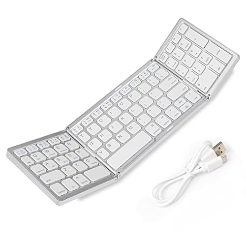 HMHAMA Magnetische faltbare Bluetooth-Tastatur, ultradünn, energiesparend, Mini-Taschengröße, BT 5.1, kabellose Tastatur mit Ziffernblock für iOS/Android/Windows/PC/Tablet von HMHAMA