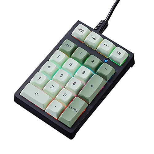 HMHAMA Mechanische Ziffernblock USB Mini Kabel 21 Tasten Blau Schalter Numpad Hintergrundbeleuchtung Tastatur erweiterte Layout von HMHAMA