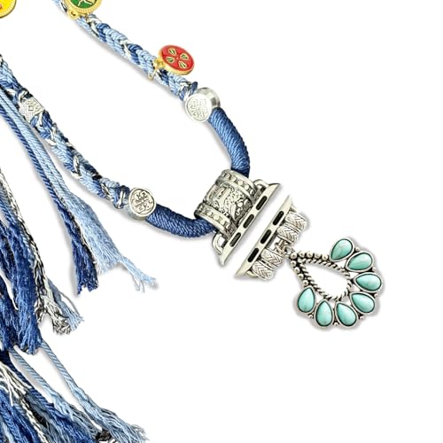 HMLXSH Halsketten-Adapter-Anhänger kompatibel mit Apple Watch, handgewebte Schlüsselband-Anschlüsse mit doppelt gewickelten Armbändern, Vintage-Blumen-Accessoire, Halskette iWatch 8/7/6/5/4/SE/9 (42 HMLXSH Halsketten-Adapter-Anhänger kompatibel mit Apple Watch, handgewebte Schlüsselband-Anschlüsse mit doppelt gewickelten Armbändern, Vintage-Blumen-Accessoire, Halskette iWatch 8/7/6/5/4/SE/9 (42 von HMLXSH
