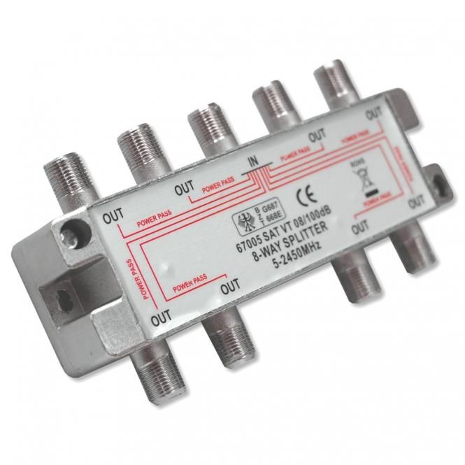 SAT-Verteiler 8-fach, Splitter, F-Anschlüsse SAT-Verteiler 8-fach, Splitter, F-Anschlüsse von HMP